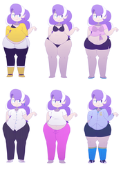 Size: 4248x5968 | Tagged: safe, artist:secretgoombaman12345, diamond tiara, human, ask chubby diamond, g4, absurd resolution, belly button, chubby, fat, humanized, impossibly wide hips, muffin top, wide hips