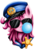 Size: 500x699 | Tagged: safe, artist:xioade, pinkie pie, g4, alternate hairstyle, bubble, bubblegum, clothes, costume, female, food, gum, looking at you, police, portrait, solo, sunglasses