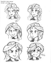 Size: 800x983 | Tagged: safe, artist:mayorlight, sunset shimmer, equestria girls, g4, female, monochrome, solo