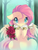 Size: 600x800 | Tagged: dead source, safe, artist:loyaldis, fluttershy, pegasus, pony, g4, bouquet, cute, female, heart eyes, rose, shyabetes, solo, unshorn fetlocks, wingding eyes