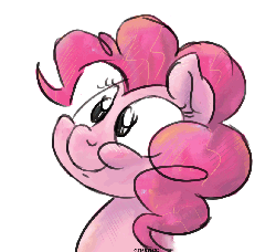 Size: 837x766 | Tagged: safe, artist:stratustrot, pinkie pie, g4, :p, animated, blinking, bust, cross-eyed, eyelashes, female, portrait, simple background, smiling, solo, tongue out, white background