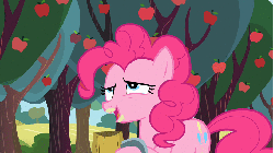 Size: 930x523 | Tagged: safe, pinkie pie, g4, animated, apple, cider, ciderface, cup, drunk, female, solo, tree