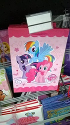 Size: 1456x2592 | Tagged: safe, pinkie pie, rainbow dash, twilight sparkle, g4, gift bag, merchandise