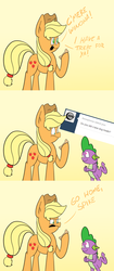 Size: 1000x2376 | Tagged: safe, artist:php120, applejack, spike, winona, g4, ask, text, the right-hand dragon, tumblr