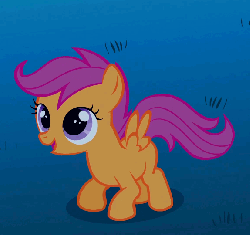 Size: 574x540 | Tagged: safe, screencap, scootaloo, pony, g4, owl's well that ends well, season 1, animated, cropped, cute, cutealoo, excited, female, filly, hopping, jumping, pronking, solo
