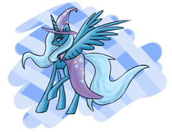 Size: 2761x2121 | Tagged: safe, artist:wolframclaws, trixie, alicorn, pony, g4, alicornified, female, race swap, simple background, smiling, solo, transparent background, trixiecorn