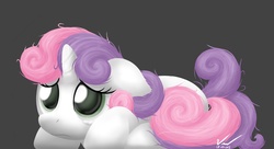 Size: 2048x1111 | Tagged: safe, artist:symbianl, sweetie belle, g4, crying, female, messy mane, sad, solo