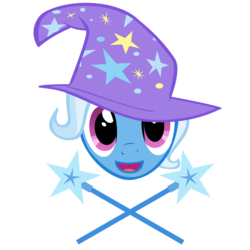 Size: 1000x1000 | Tagged: safe, artist:pixelkitties, trixie, pony, unicorn, g4, female, jolly roger, mare, simple background, solo, transparent background, wand