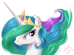 Size: 4000x3000 | Tagged: safe, artist:vird-gi, artist:wourdeluck, princess celestia, g4, crying, female, portrait, solo