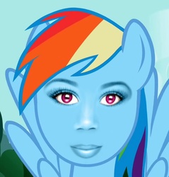 Size: 582x610 | Tagged: safe, edit, rainbow dash, g4, female, pageant retouch, solo, toddlers and tiaras, why sid why