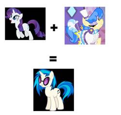 Size: 895x845 | Tagged: safe, dj pon-3, rarity, sapphire shores, vinyl scratch, earth pony, pony, unicorn, g4, magical lesbian spawn, offspring, wtf