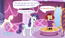 Size: 1024x593 | Tagged: safe, artist:allonsbro, rarity, g4, crossover, frieda, naturally curly hair, peanuts