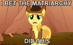 Size: 728x450 | Tagged: safe, braeburn, g4, image macro, male, reaction image, role reversal, solo