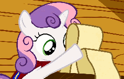 Size: 896x576 | Tagged: safe, screencap, sweetie belle, pony, unicorn, g4, one bad apple, animated, female, gif, loop, reading, scroll, solo
