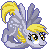 Size: 50x50 | Tagged: safe, artist:vaporotem, derpy hooves, pegasus, pony, g4, animated, female, lowres, mare, simple background, solo, transparent background