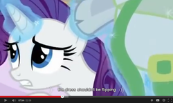 Size: 854x510 | Tagged: safe, screencap, rarity, g4, ponyville confidential, female, meme, solo, youtube, youtube caption