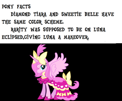 Size: 1018x846 | Tagged: safe, diamond tiara, princess luna, sweetie belle, g4, luna eclipsed, my little pony: friendship is magic, fact, facts, female, pinkluna, pony fact, solo, trivia