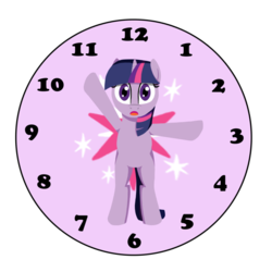 Size: 800x800 | Tagged: safe, artist:flutterluv, twilight sparkle, g4, clock, female, simple background, solo, transparent background