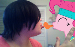 Size: 640x405 | Tagged: safe, artist:manly-gaston, pinkie pie, human, g4, irl, irl human, photo, why