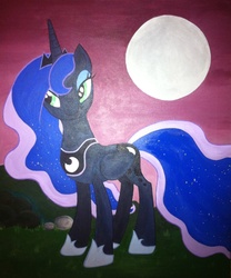 Size: 1856x2234 | Tagged: safe, artist:blindfaith-boo, princess luna, g4, female, painting, solo, traditional art