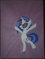 Size: 2682x3474 | Tagged: safe, artist:blindfaith-boo, dj pon-3, vinyl scratch, g4, female, painting, solo, traditional art