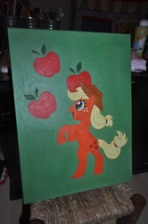 Size: 2848x4288 | Tagged: safe, artist:blindfaith-boo, applejack, g4, acrylic painting, cutie mark, female, painting, rearing, solo, traditional art