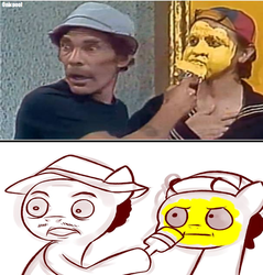 Size: 688x720 | Tagged: artist needed, safe, comparison, don ramon, drawfag, el chavo del 8, kiko, mexican, ponified, quico, seu madruga