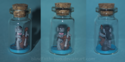 Size: 1179x584 | Tagged: safe, artist:blindfaith-boo, octavia melody, g4, bottle, craft, irl, photo, ponies in bottles, sculpture