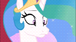 Size: 450x252 | Tagged: safe, artist:mysteryben, princess celestia, alicorn, pony, epic rage time, g4, animated, female, frown, glare, gritted teeth, mare, mother of celestia, mother of god, mother of me, reaction image, solo, talking