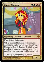 Size: 375x523 | Tagged: safe, artist:shirlendra, sunset shimmer, equestria girls, g4, card, magic the gathering