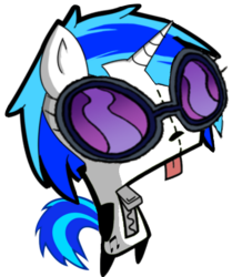 Size: 610x730 | Tagged: safe, dj pon-3, vinyl scratch, g4, female, gir, invader zim, solo