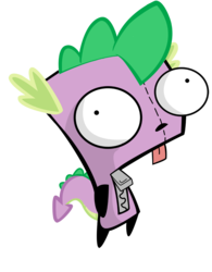 Size: 1000x1279 | Tagged: safe, spike, g4, ambiguous gender, gir, invader zim, simple background, solo, transparent background