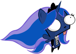 Size: 1000x716 | Tagged: safe, princess luna, g4, female, gir, invader zim, simple background, solo