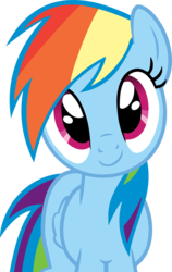 Size: 1581x2500 | Tagged: safe, artist:rontoday2012, rainbow dash, pegasus, pony, g4, cute, dashabetes, female, head tilt, looking at you, mare, simple background, smiling, solo, transparent background, vector