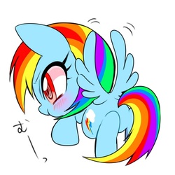 Size: 500x500 | Tagged: safe, artist:naoki, rainbow dash, g4, chibi, female, japanese, pixiv, solo