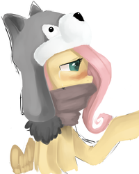 Size: 2000x2500 | Tagged: safe, artist:facerenon, fluttershy, g4, blushing, clothes, female, hat, profile, sketch, solo