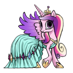 Size: 1200x1200 | Tagged: safe, artist:needsmoarg4, princess cadance, alicorn, pony, g4, clothes, dress, female, mare, simple background, solo, white background