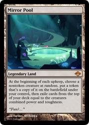 Size: 375x523 | Tagged: safe, artist:shirlendra, pinkie pie, g4, cave, cave pool, land card, magic the gathering, mirror pool