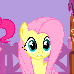 Size: 540x540 | Tagged: safe, screencap, fluttershy, g4, suited for success, animated, cropped, female, floppy ears, frown, solo focus