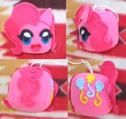 Size: 600x569 | Tagged: safe, artist:tofutastic, pinkie pie, g4, :d, open mouth, photo, ponk, smiling, tofu hanger
