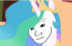 Size: 591x375 | Tagged: safe, princess celestia, g4, feels, male, meme, solo, wojak