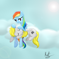 Size: 894x894 | Tagged: safe, artist:catopia26, rainbow dash, oc, g4, cloud, cloudy