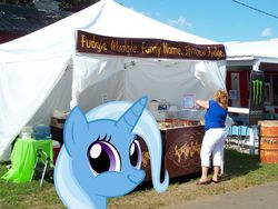 Size: 800x600 | Tagged: safe, trixie, g4, fudge, irl, photo, ponies in real life, twiface, wrong neighborhood