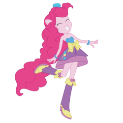 Size: 2000x2000 | Tagged: safe, artist:agentliri, pinkie pie, equestria girls, g4, my little pony equestria girls, balloon, boots, bracelet, fall formal outfits, female, hat, high heel boots, jewelry, ponied up, ponytail, simple background, solo, top hat, transparent background, vector