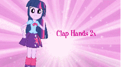 Size: 638x354 | Tagged: safe, twilight sparkle, equestria girls, g4, animated, clapping, dancing, eg stomp, equestria girls prototype, female, solo, the eg stomp
