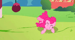 Size: 848x457 | Tagged: safe, screencap, pinkie pie, earth pony, pony, feeling pinkie keen, g4, season 1, ^^, animated, c:, cute, diapinkes, eyes closed, female, happy, horses doing horse things, perfect loop, rolling, smiling, solo