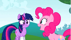 Size: 853x480 | Tagged: safe, screencap, pinkie pie, spike, twilight sparkle, pony, feeling pinkie keen, g4, animated, bandage, broken bone, broken hoof, does not compute, episode, facial expressions, injured