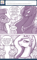 Size: 700x1128 | Tagged: safe, artist:johnjoseco, dinky hooves, princess celestia, alicorn, pony, ask princess molestia, princess molestia, g4, ask, comic, royal guard, tumblr