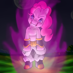 Size: 894x894 | Tagged: safe, artist:hosendamaru, pinkie pie, g4, crossover, dragon ball, dragon ball z, female, magin pie, majin boo, majin pie, solo, xk-class end-of-the-world scenario