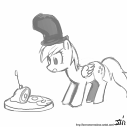 Size: 800x800 | Tagged: safe, artist:johnjoseco, derpy hooves, pegasus, pony, g4, dr. seuss, egg (food), female, food, fried egg, grayscale, green eggs and ham, guy-am-i, ham, mare, meat, monochrome, parody, solo